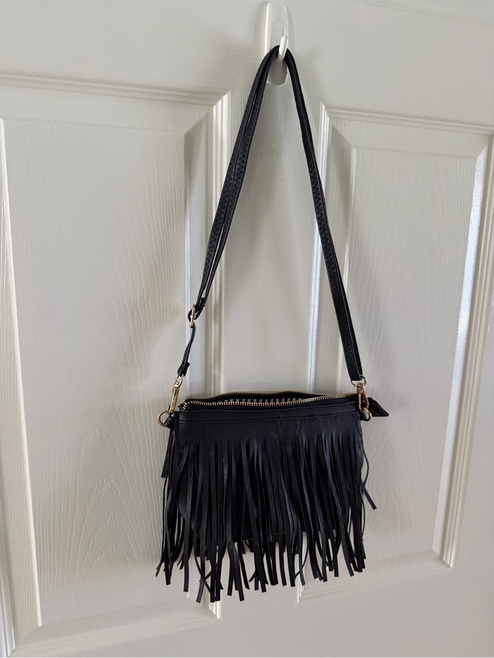 Black Fringe Crossbody Bag - Classic Women’s Shoulder Bag